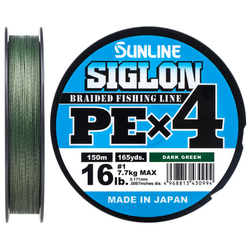 Шнур Sunline Siglon PE X4 300m #3.0 Тёмно-зелёный
