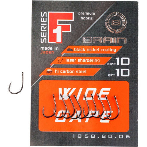 Гачок Brain F1 Wide Gape 10, 10 шт/уп