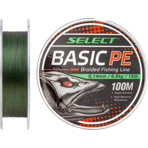 Шнур Select Basic PE 150m (темн-зел.) 0.18mm 22LB/9.9kg