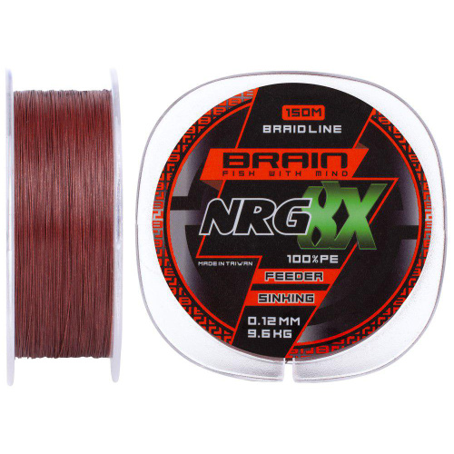 Шнур Brain NRG 8X sinking 150m 0.12mm 9.6kg ц:brown