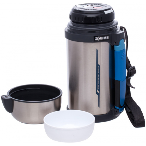 Термос ZOJIRUSHI SF-CС13ХA 1.3 л (складная ручка+ремешок) стальной