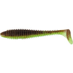 Силикон Keitech Swing Impact Fat 3.8" #401 Green Pumpkin/Chartreuse