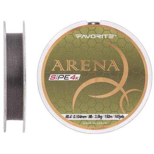 Шнур Favorite Arena PE 4x 150м (silver gray) #0.4/0.104mm 8lb/3.5kg