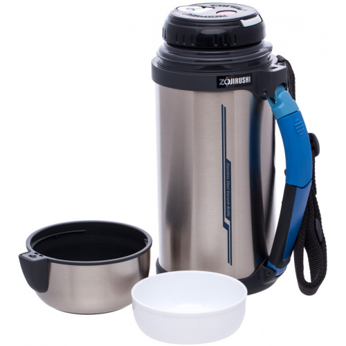 Термос ZOJIRUSHI SF-CС15XA 1.5 л (складная ручка+ремешок) стальной