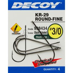 Крючок Decoy KR-29 WORM ROUND-FINE 2/0, 4 шт/уп