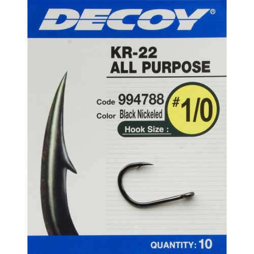 Гачок Decoy KR-22 Black Nickeled 01, 10 шт/уп