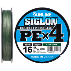 Шнур Sunline Siglon PE х4 300m (темн-зел.) #1.2/0.187mm 20lb/9.2kg
