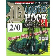 Крючок Decoy Worm 21 Digging Hook 2/0, 7 шт/уп