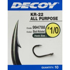 Крючок Decoy KR-22 Black Nickeled 02, 10 шт/уп