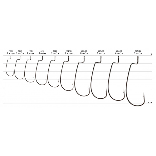 Гачок Decoy Worm 9 Upper Cut 5/0, 5 шт/уп