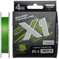 Шнур Favorite X1 PE 4x 150m (l.green) #0.4/0.104mm 8lb/3.5kg