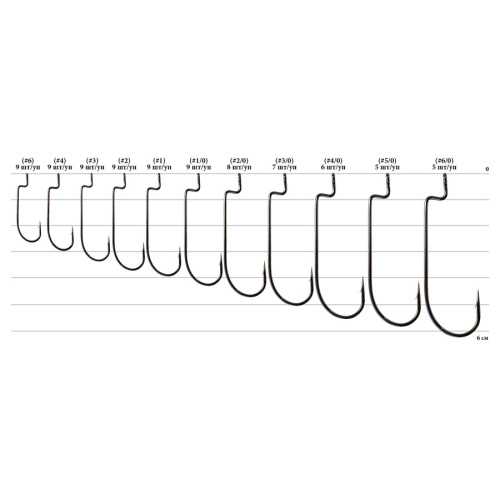 Гачок Decoy Worm5 Offset 01, 9 шт/уп