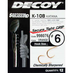 Крючок Decoy K-108 Katana 10, 12 шт/уп