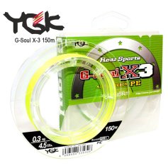 Шнур YGK G-Soul X3 150m #0.3/4.5lb ц:светло-жёлтый