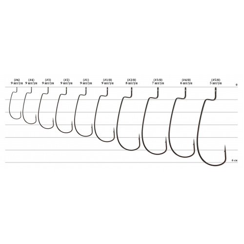 Гачок Decoy Worm 9 Upper Cut 01, 9 шт/уп